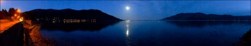 Moon over Carlingsford Lough